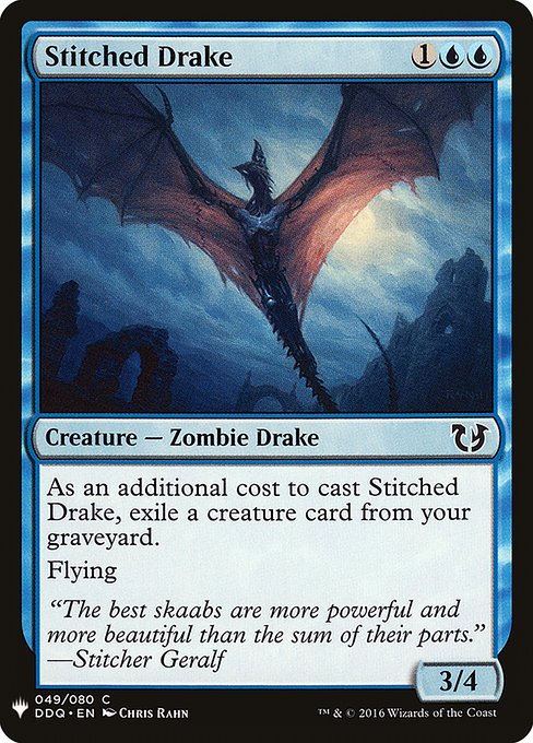 As an additional cost to cast this spell, exile a creature card from your graveyard.
Flying