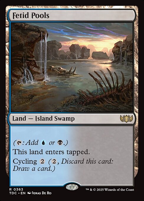 ({T}: Add {U} or {B}.)
This land enters tapped.
Cycling {2} ({2}, Discard this card: Draw a card.)