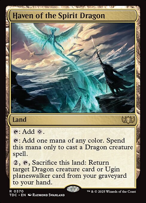 {T}: Add {C}.
{T}: Add one mana of any color. Spend this mana only to cast a Dragon creature spell.
{2}, {T}, Sacrifice this land: Return target Dragon creature card or Ugin planeswalker card from your graveyard to your hand.