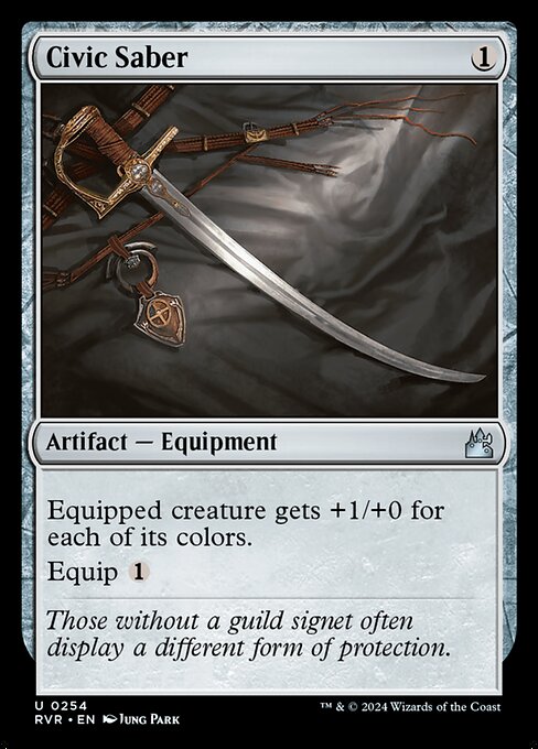Equipped creature gets +1/+0 for each of its colors.
Equip {1}