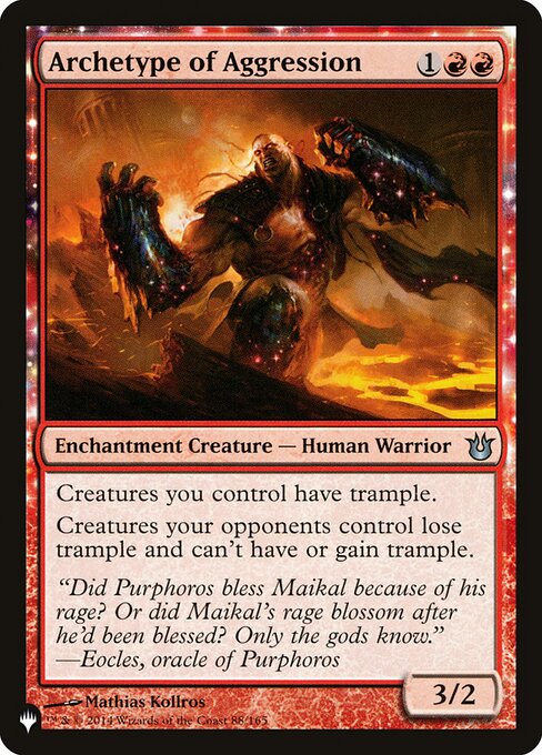Creatures you control have trample.
Creatures your opponents control lose trample and can't have or gain trample.