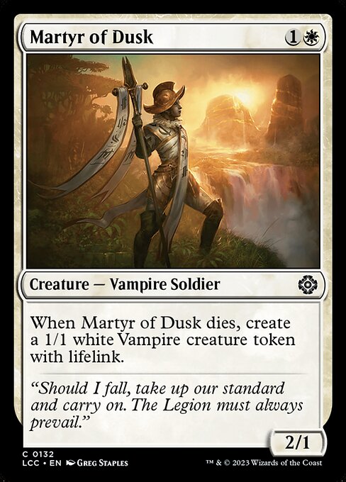 When this creature dies, create a 1/1 white Vampire creature token with lifelink.