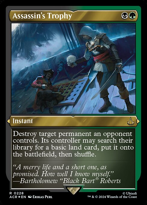 Destroy target permanent an opponent controls. Its controller may search their library for a basic land card, put it onto the battlefield, then shuffle.