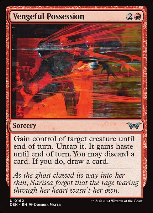 Gain control of target creature until end of turn. Untap it. It gains haste until end of turn. You may discard a card. If you do, draw a card.