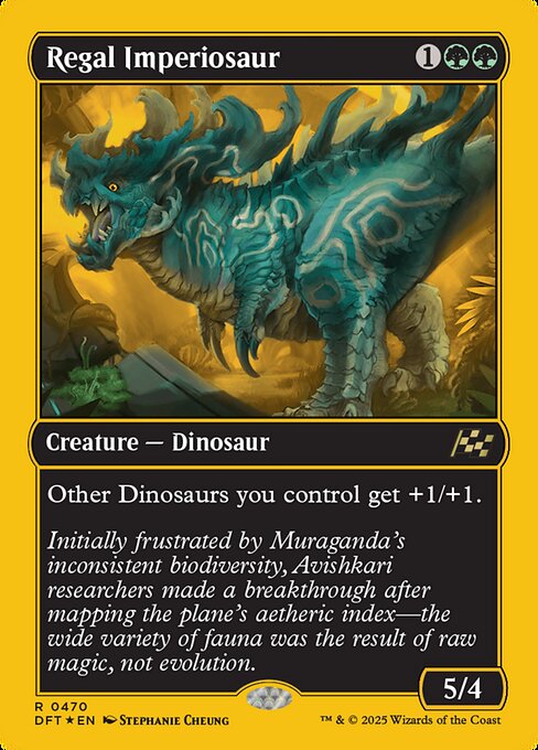 Other Dinosaurs you control get +1/+1.