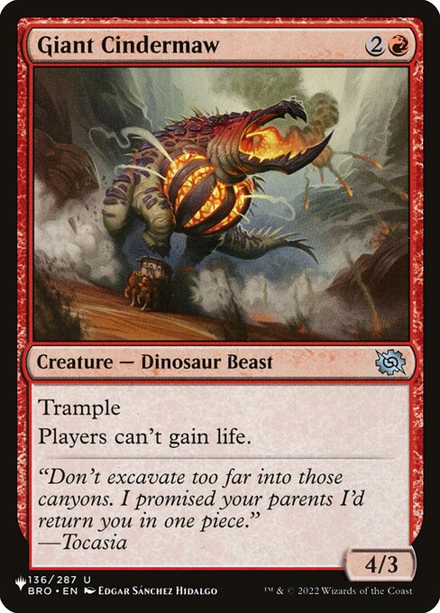 Trample
Players can't gain life.
