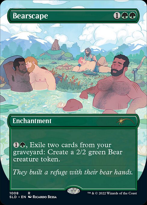 {1}{G}, Exile two cards from your graveyard: Create a 2/2 green Bear creature token.