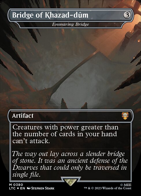 Creatures with power greater than the number of cards in your hand can't attack.