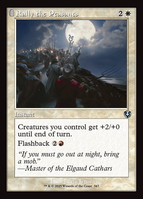 Creatures you control get +2/+0 until end of turn.
Flashback {2}{R} (You may cast this card from your graveyard for its flashback cost. Then exile it.)