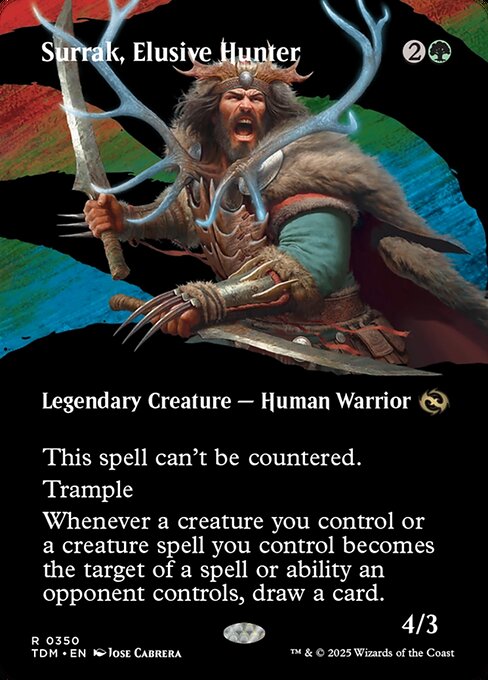 This spell can't be countered.
Trample
Whenever a creature you control or a creature spell you control becomes the target of a spell or ability an opponent controls, draw a card.