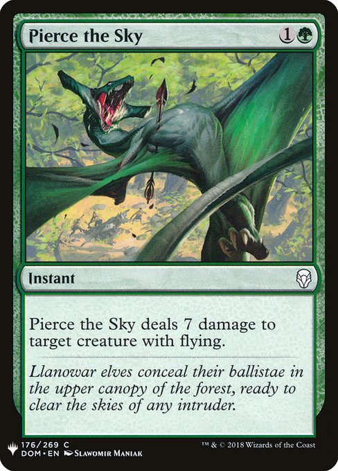 Pierce the Sky deals 7 damage to target creature with flying.