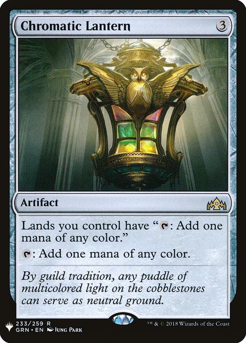 Lands you control have "{T}: Add one mana of any color."
{T}: Add one mana of any color.