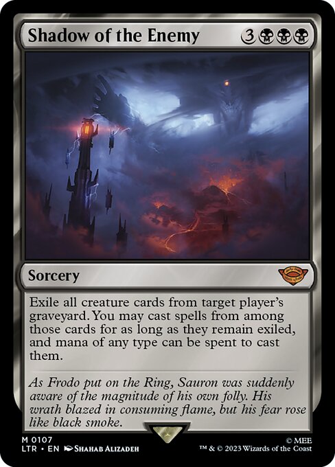 Exile all creature cards from target player's graveyard. You may cast spells from among those cards for as long as they remain exiled, and mana of any type can be spent to cast them.