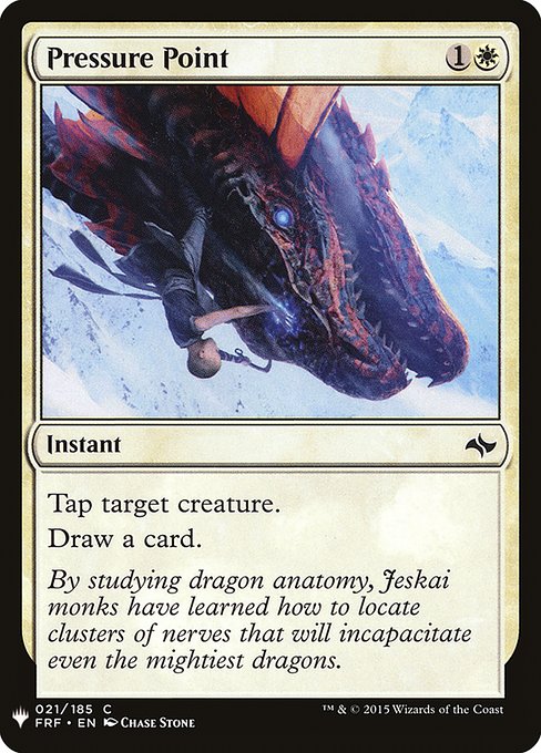 Tap target creature.
Draw a card.