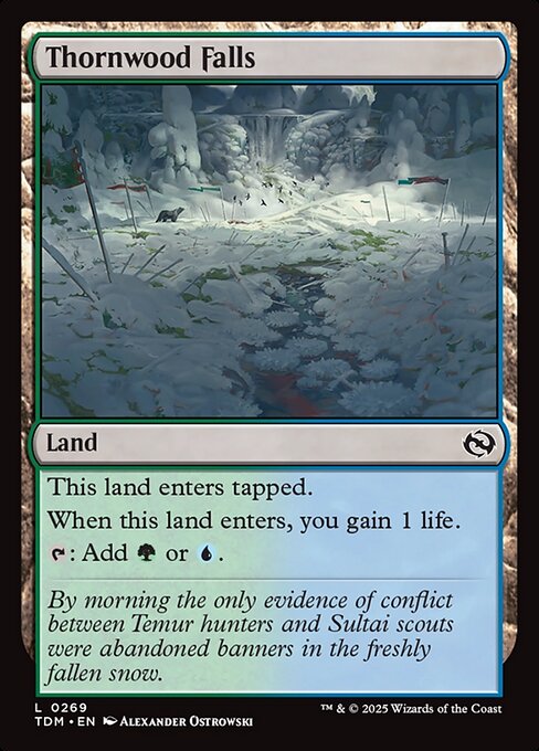 This land enters tapped.
When this land enters, you gain 1 life.
{T}: Add {G} or {U}.