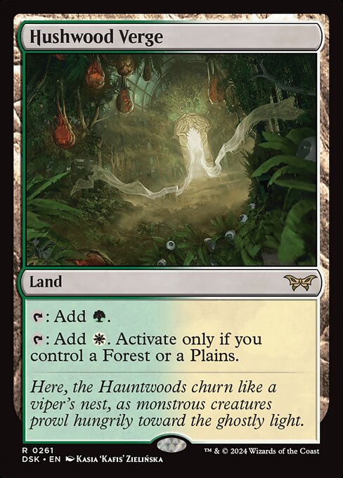 {T}: Add {G}.
{T}: Add {W}. Activate only if you control a Forest or a Plains.