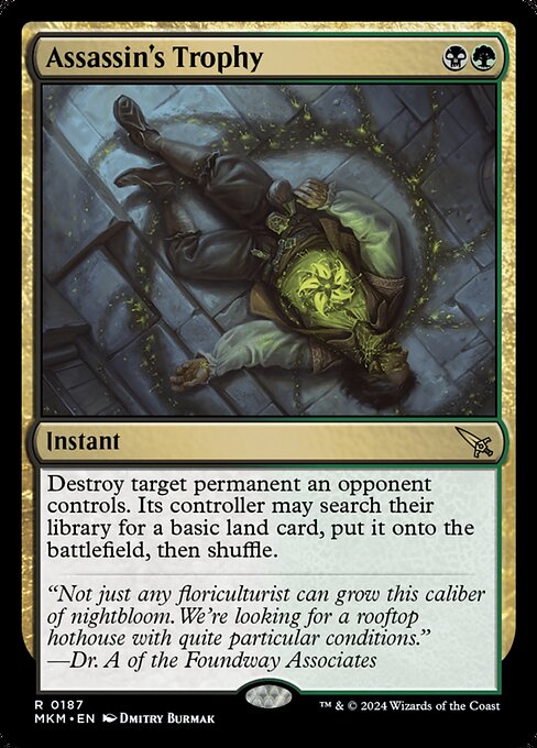 Destroy target permanent an opponent controls. Its controller may search their library for a basic land card, put it onto the battlefield, then shuffle.