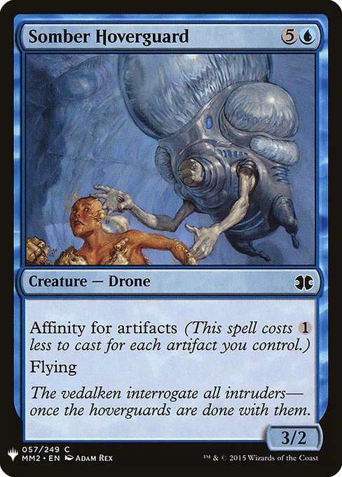 Affinity for artifacts (This spell costs {1} less to cast for each artifact you control.)
Flying