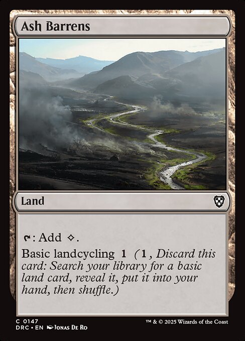 {T}: Add {C}.
Basic landcycling {1} ({1}, Discard this card: Search your library for a basic land card, reveal it, put it into your hand, then shuffle.)