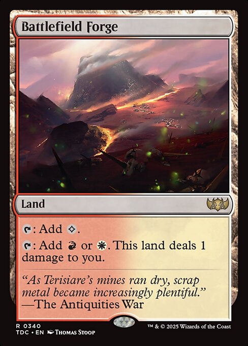 {T}: Add {C}.
{T}: Add {R} or {W}. This land deals 1 damage to you.