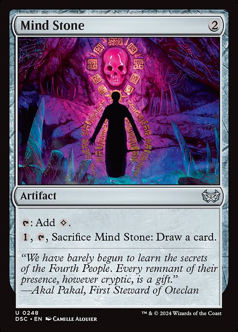 {T}: Add {C}.
{1}, {T}, Sacrifice Mind Stone: Draw a card.