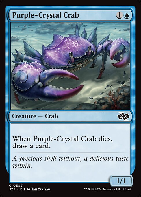 When Purple-Crystal Crab dies, draw a card.