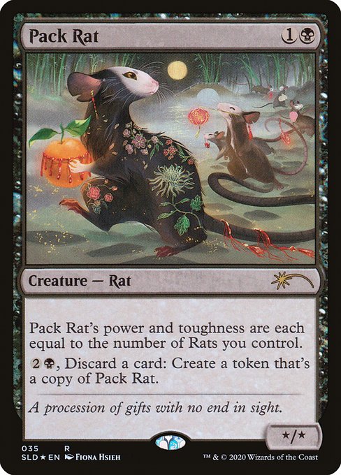 Pack Rat's power and toughness are each equal to the number of Rats you control.
{2}{B}, Discard a card: Create a token that's a copy of Pack Rat.
