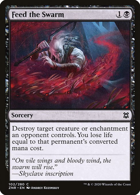 Destroy target creature or enchantment an opponent controls. You lose life equal to that permanent's mana value.