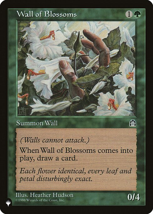 Defender
When Wall of Blossoms enters, draw a card.