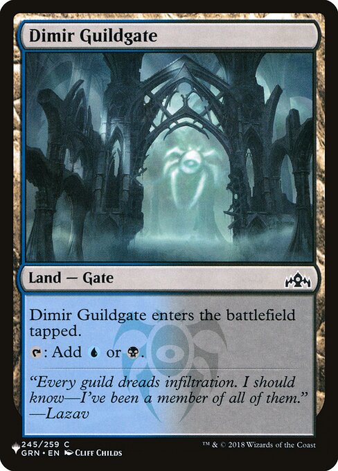 This land enters tapped.
{T}: Add {U} or {B}.