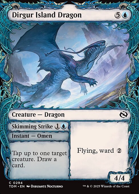 Flying
Ward {2} (Whenever this creature becomes the target of a spell or ability an opponent controls, counter it unless that player pays {2}.) Tap up to one target creature. Draw a card. (Then shuffle this card into its owner's library.)