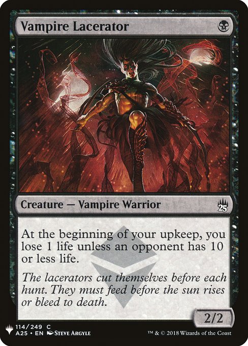 At the beginning of your upkeep, you lose 1 life unless an opponent has 10 or less life.