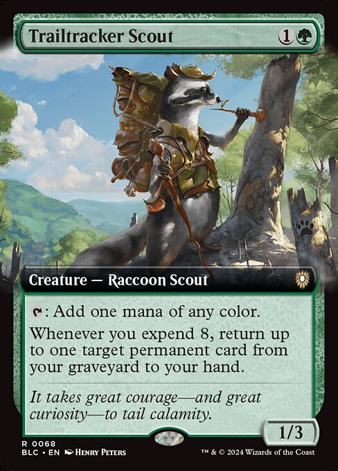 {T}: Add one mana of any color.
Whenever you expend 8, return up to one target permanent card from your graveyard to your hand. (You expend 8 as you spend your eighth total mana to cast spells during a turn.)