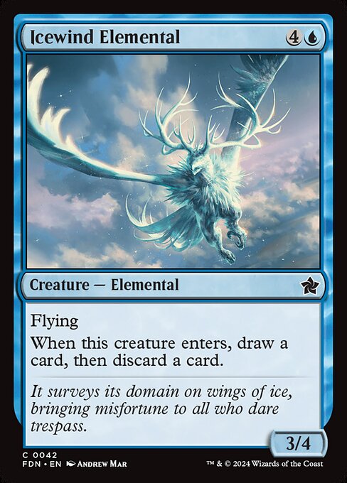 Flying
When this creature enters, draw a card, then discard a card.