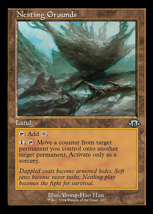 {T}: Add {C}.
{1}, {T}: Move a counter from target permanent you control onto another target permanent. Activate only as a sorcery.