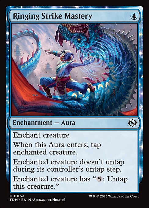 Enchant creature
When this Aura enters, tap enchanted creature.
Enchanted creature doesn't untap during its controller's untap step.
Enchanted creature has "{5}: Untap this creature."