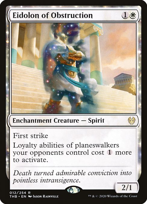 First strike
Loyalty abilities of planeswalkers your opponents control cost {1} more to activate.