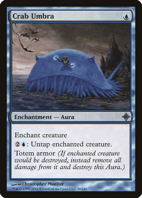 Enchant creature
{2}{U}: Untap enchanted creature.
Totem armor (If enchanted creature would be destroyed, instead remove all damage from it and destroy this Aura.)