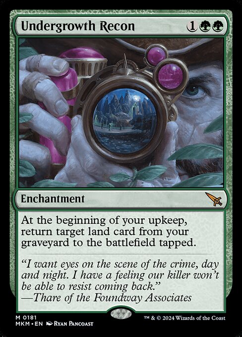 At the beginning of your upkeep, return target land card from your graveyard to the battlefield tapped.