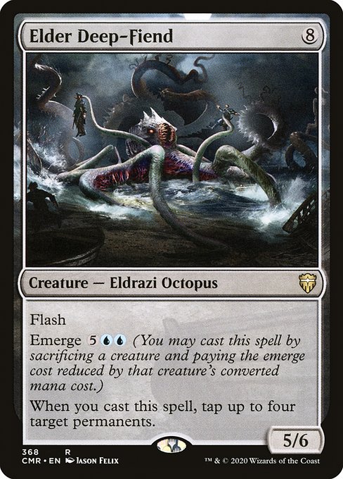 Flash
Emerge {5}{U}{U} (You may cast this spell by sacrificing a creature and paying the emerge cost reduced by that creature's mana value.)
When you cast this spell, tap up to four target permanents.
