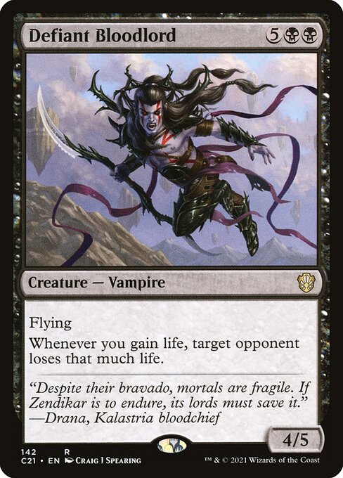 Flying
Whenever you gain life, target opponent loses that much life.
