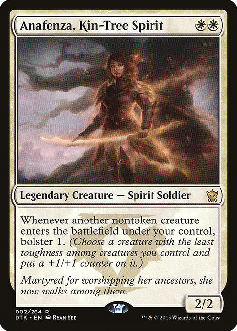Whenever another nontoken creature enters the battlefield under your control, bolster 1. (Choose a creature with the least toughness among creatures you control and put a +1/+1 counter on it.)
