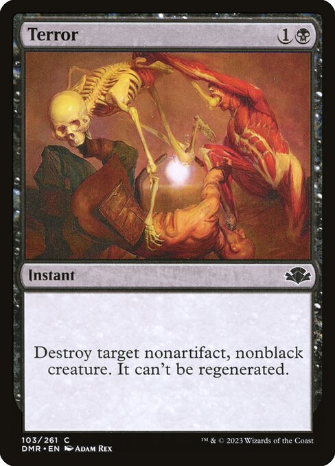 Destroy target nonartifact, nonblack creature. It can't be regenerated.