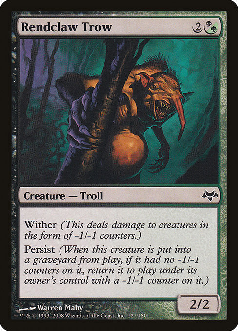 Wither (This deals damage to creatures in the form of -1/-1 counters.)
Persist (When this creature dies, if it had no -1/-1 counters on it, return it to the battlefield under its owner's control with a -1/-1 counter on it.)