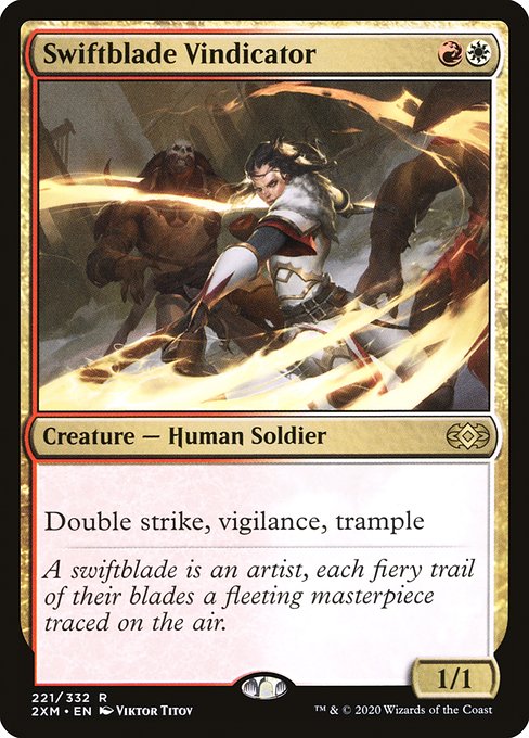 Double strike, vigilance, trample