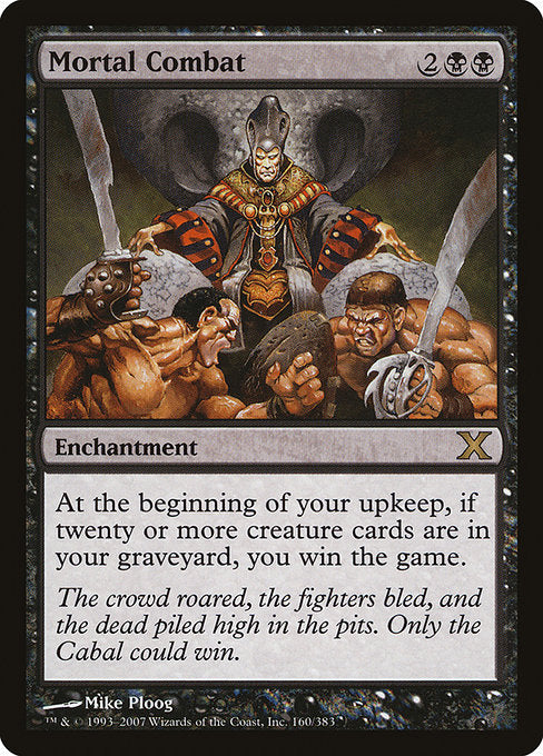 At the beginning of your upkeep, if twenty or more creature cards are in your graveyard, you win the game.