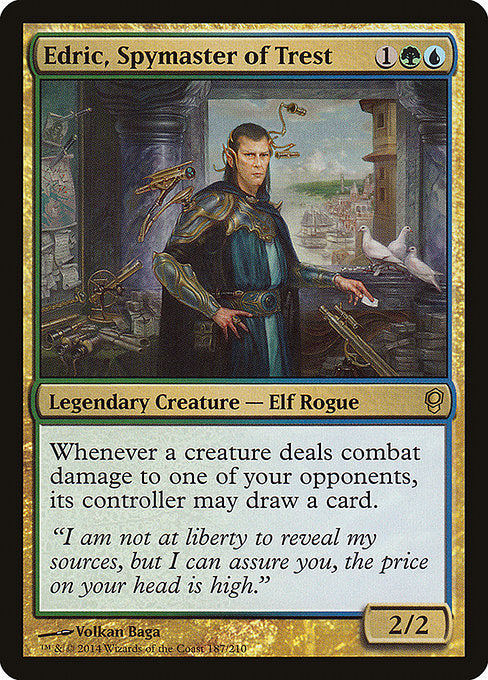 Whenever a creature deals combat damage to one of your opponents, its controller may draw a card.