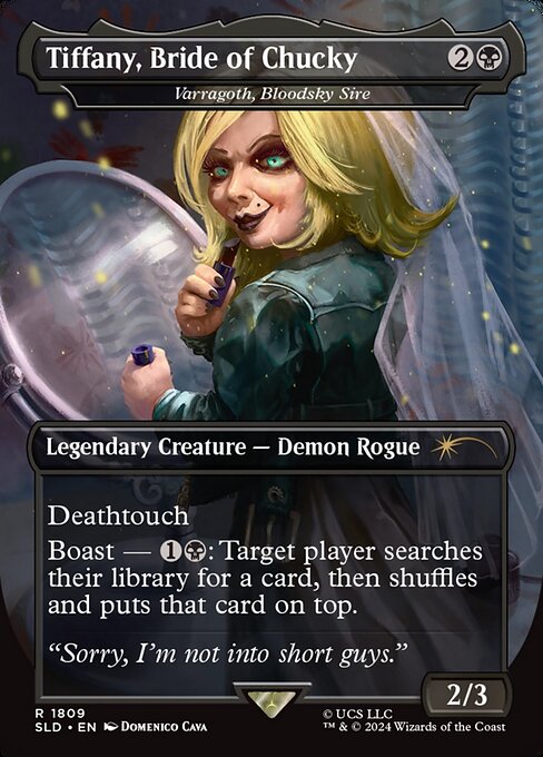 Deathtouch
Boast — {1}{B}: Target player searches their library for a card, then shuffles and puts that card on top. (Activate only if this creature attacked this turn and only once each turn.)