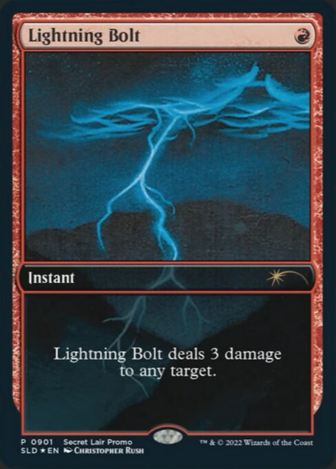 Lightning Bolt deals 3 damage to any target.