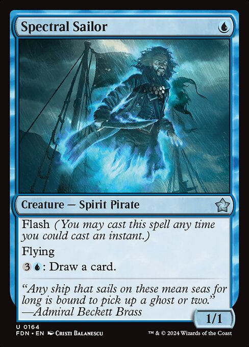 Flash (You may cast this spell any time you could cast an instant.)
Flying
{3}{U}: Draw a card.